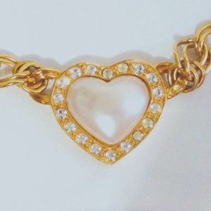 Avon Faux Pearl Heart Necklace